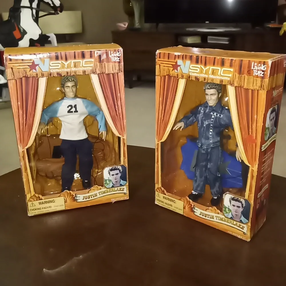 Vintage Pair of Justin Timberlake Y2K NSYNC Collectible Marionettes Living toysz